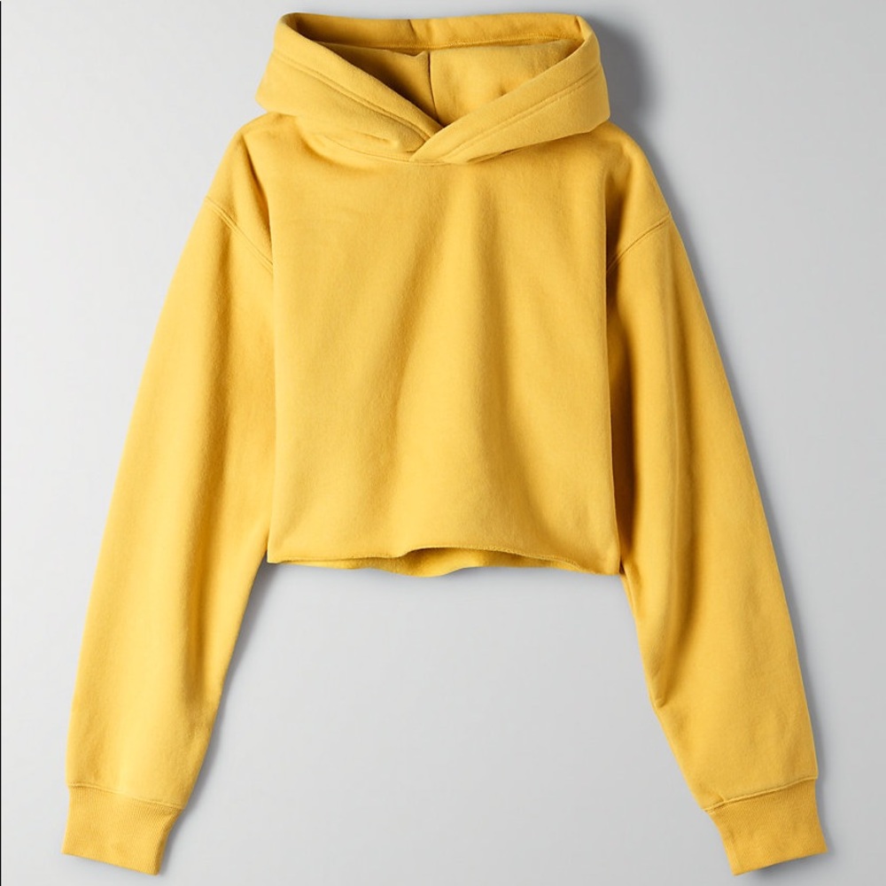 TNA Yellow Cropped Hoodie